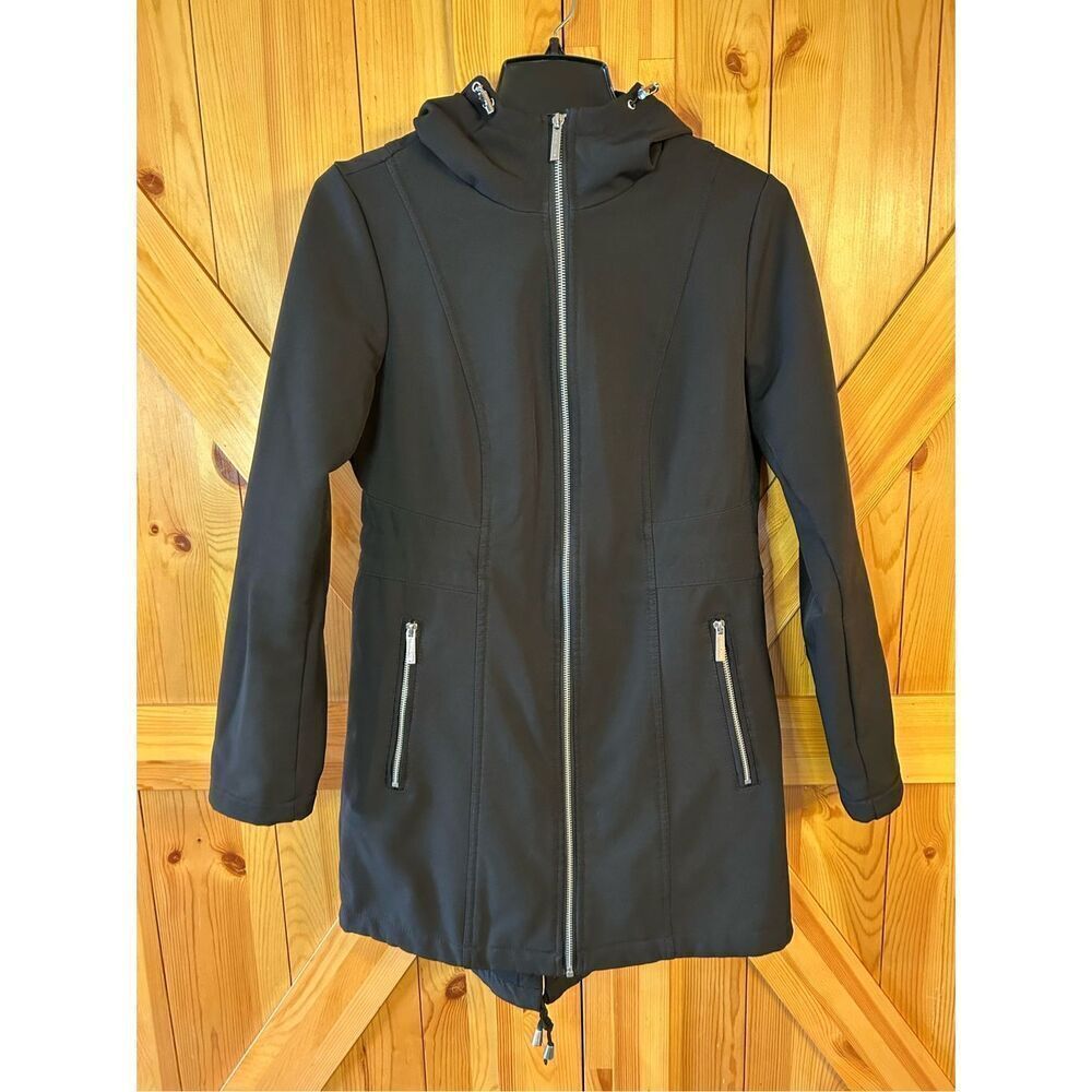 Michael Kors Ladies Water Resistant Fleece Lined Trench Coat Black Size Small (8